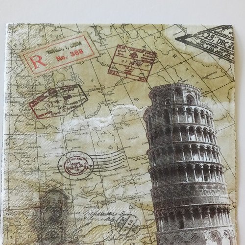 Serviettes en papier "italie et sa tour de pise"