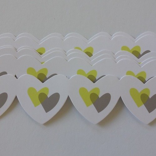 Ronds de serviettes x6 "coeur" en carton