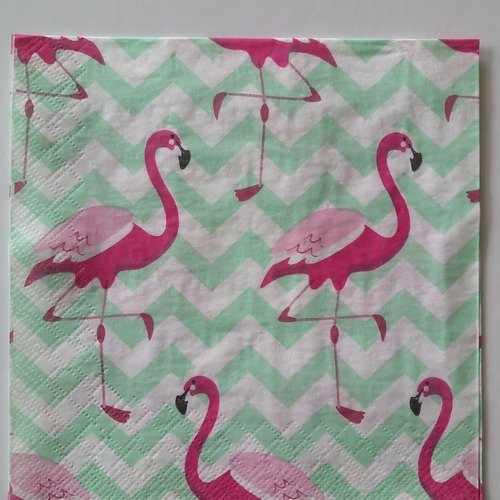 Serviettes en papier thème "animaux-les flamants roses"