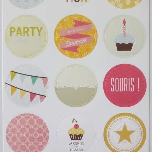 Stickers x15 spécial "anniversaire" ,embellissements,carterie,créations
