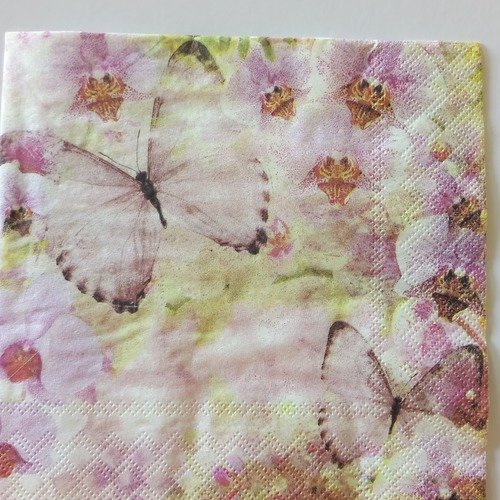 Serviettes en papier thème "les papillons"