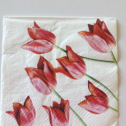 Serviettes en papier  "les tulipes".