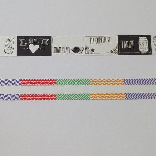 Masking-tape x2 rouleaux d'étiquettes autocollantes