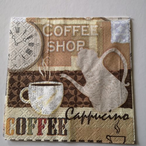 Serviettes en papier thème "café"