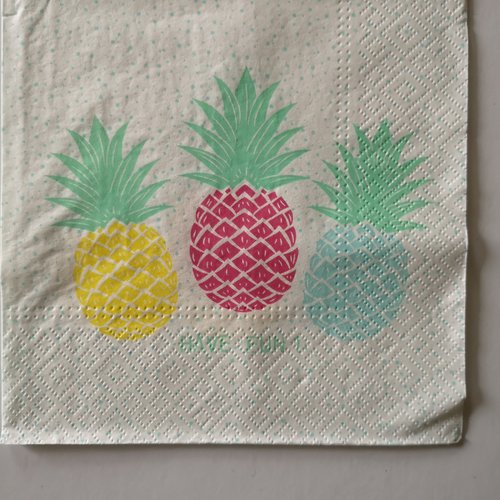 Serviettes en papier exotique "ananas" 