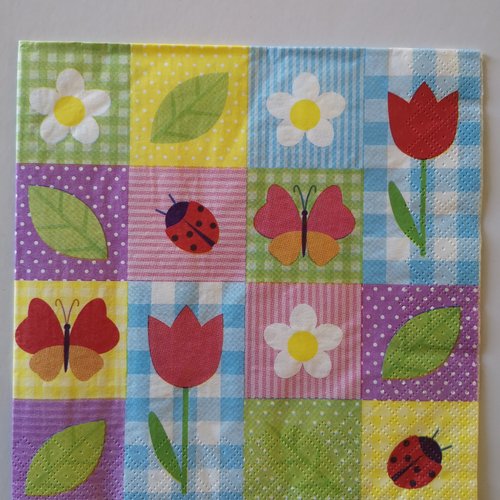 Serviettes en papier motifs fleurs/printemps 