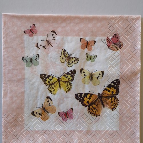 Serviettes en papier thème " papillons" 