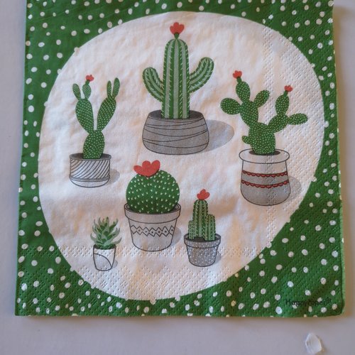 Serviettes en papier motifs plantes grasses /cactus 