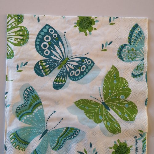 Serviettes en papier motifs papillons 