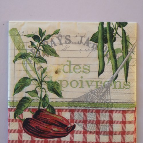 Serviettes en papier motifs légumes de la cuisine