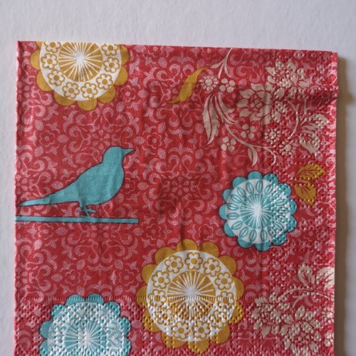 Serviettes en papier motifs oiseaux & mandalas