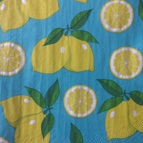 Serviettes en papier motifs "citrons"