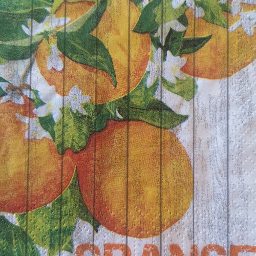 Serviettes en papier motifs "oranges"