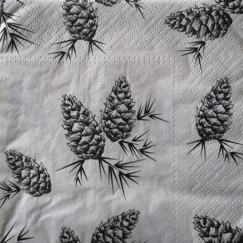 Serviettes en papier motifs "pommes de pin"