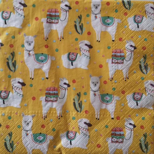 Serviettes en papier motifs "lamas"