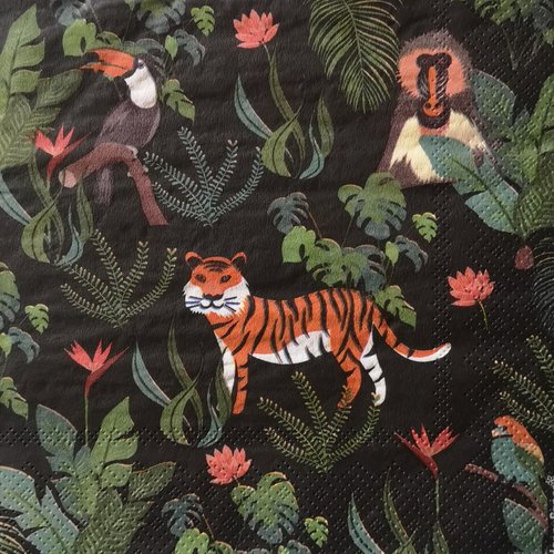Serviettes en papier motifs "tigre"