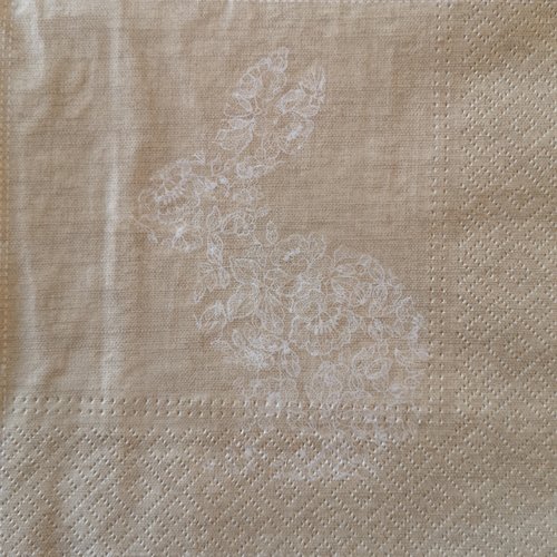 Serviettes en papier motifs "lapin de pâques"