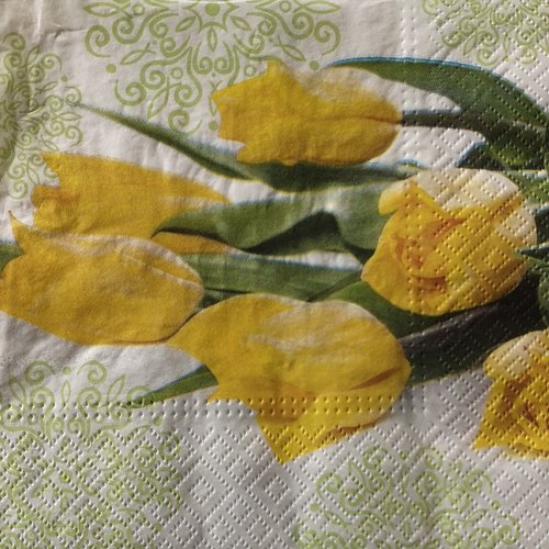 Serviettes en papier motifs fleurs "les tulipes"