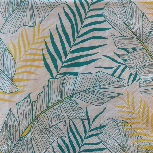 Serviettes en papier motifs palmiers exotiques