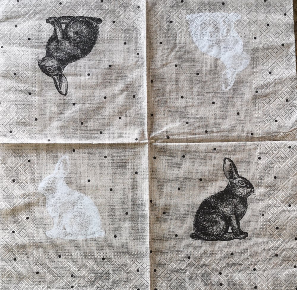 Serviettes en papier motifs lapin de pâques - Un grand marché