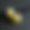 2 perles européennes en verre nacré givré satiné jaune, 15 x 11 mm, trou : 5 mm pour cordon de diamètre rond 