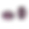 2 perles rondelles en verre à facettes violet translucide, gros trou : 5,8 mm, pour cordon 5 mm, 