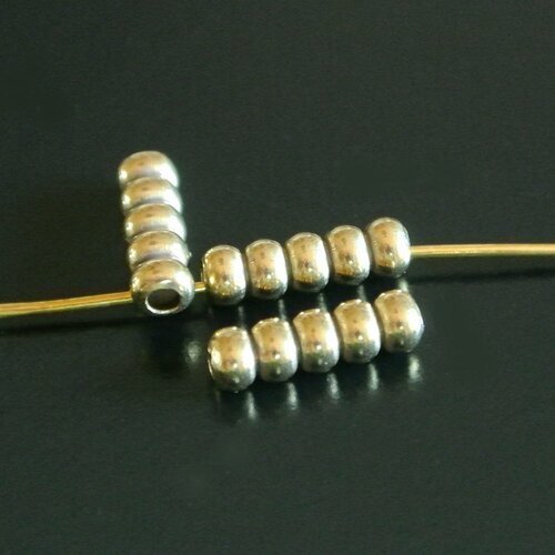 30 perles intercalaires en métal doré en forme de tube aspect superposition de 5 perles, 13 x 4 mm, trou 1,7 mm