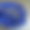 1 mètre de cordon bleu en rayonne ou viscose (aspect soie) sur tube caoutchouc plein, diamètre 4 mm 