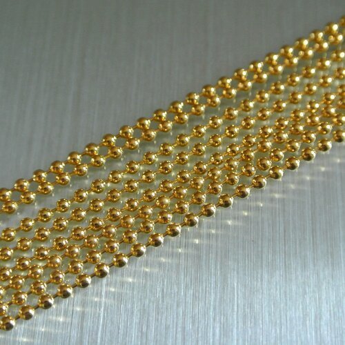 Un mètre de chaîne dorée à billes de 2 mm de diamètre