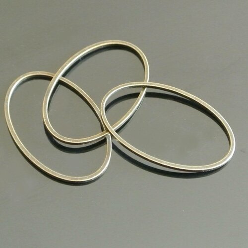 10 anneaux fermés de forme ovale, 26 x 16 mm, métal couleur bronze 
