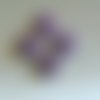 Lot de 4 sequins violet ronds 12 mm émail époxy, émaillés deux faces 