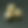 Lot de 5 perles intercalaires dorées forme toupie à pans et rainures, 12 x 10 mm, trou 2 mm