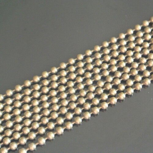 Un mètre de chaîne à billes diamètre 2,4 mm métal couleur bronze pour la création de collier, bracelet... 
