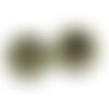2 perles passants bronze pour cordon 10-12 x 2 mm, ronde forme palet motif spirale 18 mm, trou 13 x 2 mm