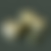 20 jolies perles dorées intercalaires forme palet rectangulaire square, motifs losange résille croisillon, 7 x 6 mm, trou 1,2 mm