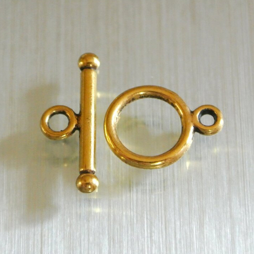 Dix petits sets fermoirs dorés toggle en t, 13 x 10 mm, 15 x 5 mm, pour réalisation de colliers ou bracelets sur une très fine chaîne