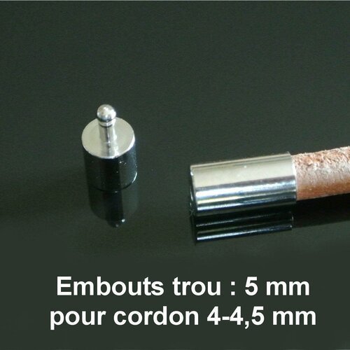 2 sets embouts fermoir colonne cylindre 18 x 6 mm avec tige à insérer dans le trou à amortisseur, trou 5 mm