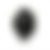 Deux perles rondelles en verre à facettes noir opaque, gros trou : 5,8 mm