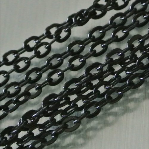 50 cm de chaîne à maillon forçat 3,25 x 2,25 x 0,43 mm en fer laque noir