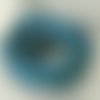 Un mètre de cordon de cuir diamètre 2 mm couleur bleu turquoise
