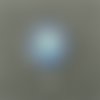 2 cabochons ronds 14 mm (j), dôme bombé en verre, motifs kaléidoscope, tons bleu, vert, blanc