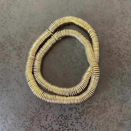 50 perles intermédiaires, rondelles plates light gold brillant en forme de disque 8 x 1 mm