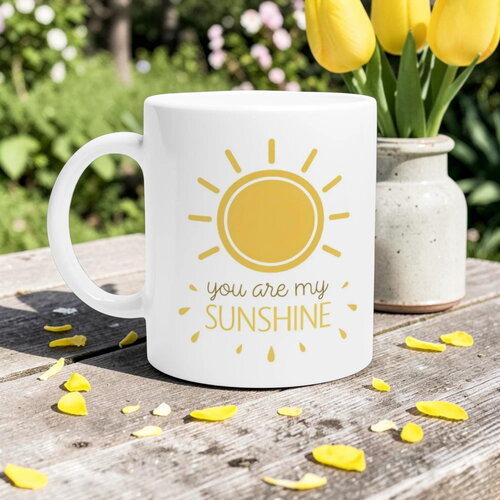 Mug you are my sunshine – tasse soleil minimaliste jaune, cadeau positif & rayonnant