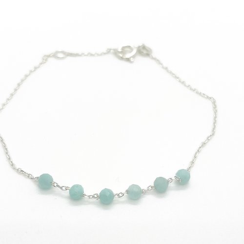 Bracelet equilibre amazonite et argent