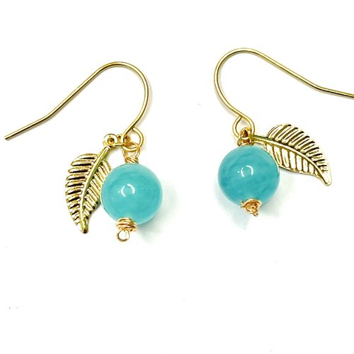Boucles d’oreilles crochets amazonite