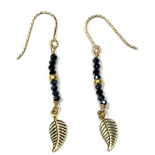 Boucles d’oreilles hématite or laminé