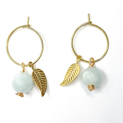 Boucles d’oreilles créoles aigue-marine