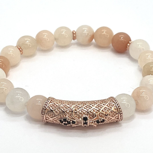 Bracelet en aventurine rose 8 mm