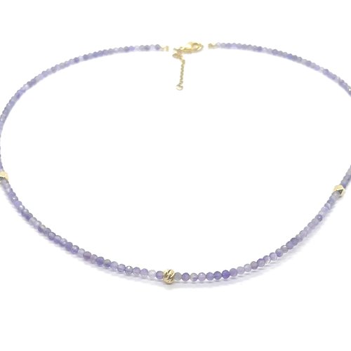 Collier "lueur d’améthyste" – améthyste facettée 2 mm
