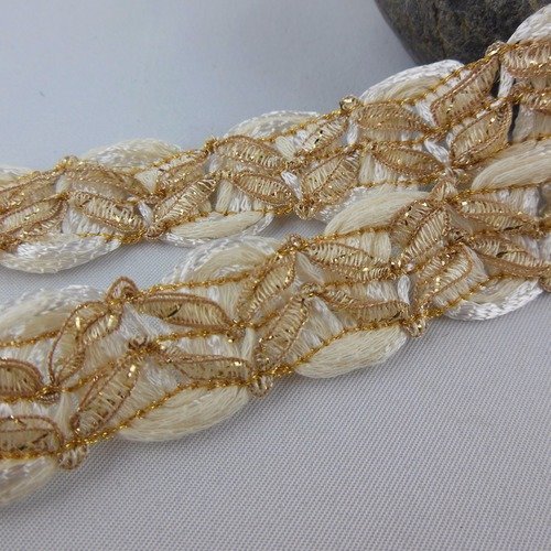 Galon passementerie doré/blanc